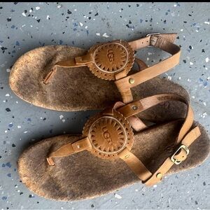 UGG Tan Sandals with Adjustable Ankle Strap